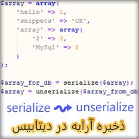 ذخیره آرایه در دیتابیس با php